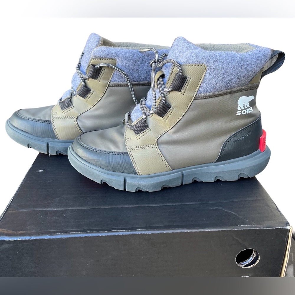 Sorel Wm’s Explorer II Carnival Felt Waterproof Boots In Sage, Dark Stone Sz 7
